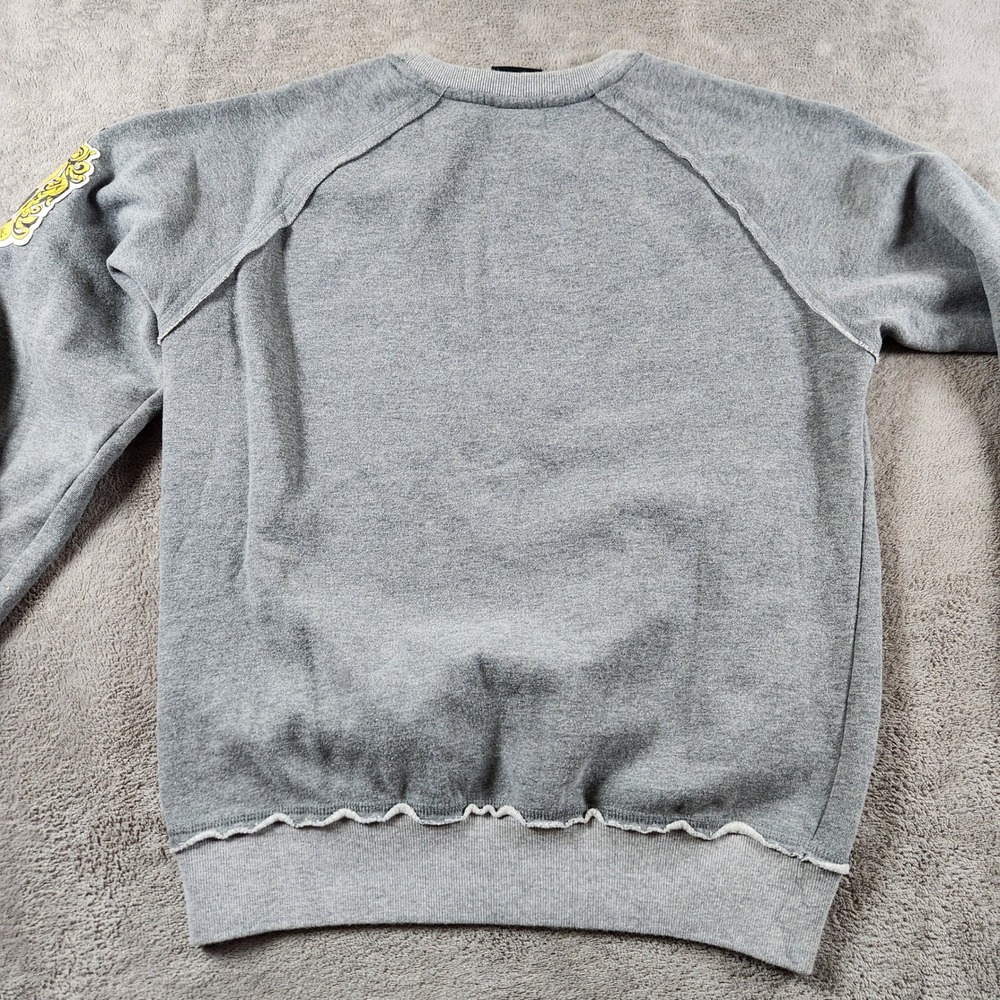 Harry Potter Hufflepuff Sweatshirt Mens Small Wizarding WorldGrey Crewneck - Picture 3 of 9